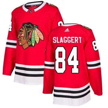 Adidas Chicago Blackhawks Men's Landon Slaggert Authentic Red Home NHL Jersey