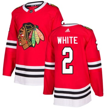 Adidas Chicago Blackhawks Men's Bill White Authentic White Red Home NHL Jersey