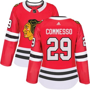 Adidas Chicago Blackhawks Women's Drew Commesso Authentic Red Home NHL Jersey
