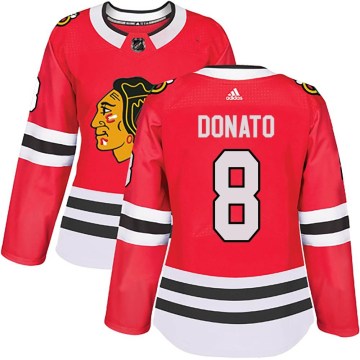Adidas Chicago Blackhawks Women's Ryan Donato Authentic Red Home NHL Jersey