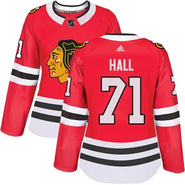 Adidas Chicago Blackhawks Women's Taylor Hall Authentic Red Home NHL Jersey