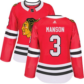 Adidas Chicago Blackhawks Women's Dave Manson Authentic Red Home NHL Jersey