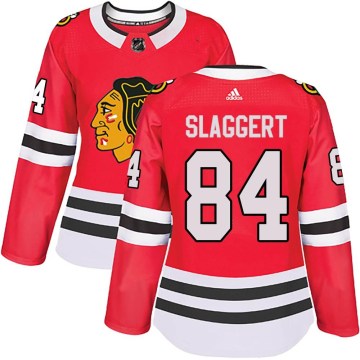 Adidas Chicago Blackhawks Women's Landon Slaggert Authentic Red Home NHL Jersey