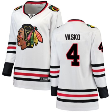 Fanatics Branded Chicago Blackhawks Women's Elmer Vasko Breakaway White Away NHL Jersey