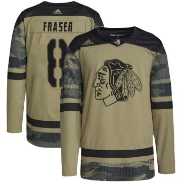 Adidas Chicago Blackhawks Youth Curt Fraser Authentic Camo Military Appreciation Practice NHL Jersey