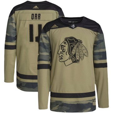 Adidas Chicago Blackhawks Youth Bobby Orr Authentic Camo Military Appreciation Practice NHL Jersey