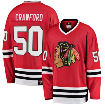 Fanatics Branded Chicago Blackhawks Youth Corey Crawford Premier Red Breakaway Heritage NHL Jersey