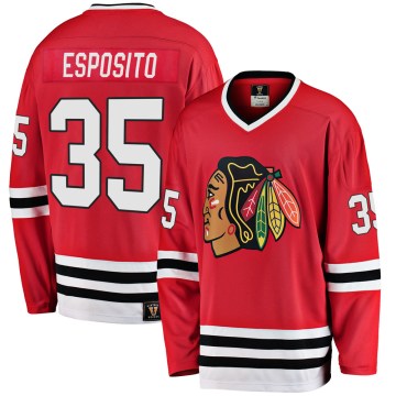 Fanatics Branded Chicago Blackhawks Youth Tony Esposito Premier Red Breakaway Heritage NHL Jersey