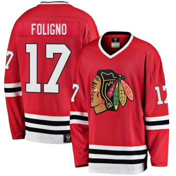 Fanatics Branded Chicago Blackhawks Youth Nick Foligno Premier Red Breakaway Heritage NHL Jersey