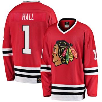Fanatics Branded Chicago Blackhawks Youth Glenn Hall Premier Red Breakaway Heritage NHL Jersey