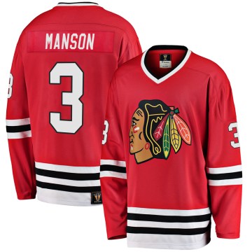 Fanatics Branded Chicago Blackhawks Youth Dave Manson Premier Red Breakaway Heritage NHL Jersey