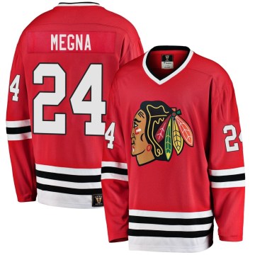 Fanatics Branded Chicago Blackhawks Youth Jaycob Megna Premier Red Breakaway Heritage NHL Jersey