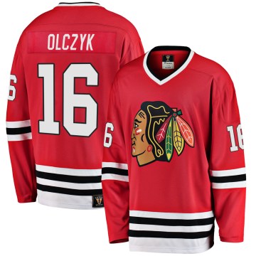 Fanatics Branded Chicago Blackhawks Youth Ed Olczyk Premier Red Breakaway Heritage NHL Jersey