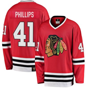 Fanatics Branded Chicago Blackhawks Youth Isaak Phillips Premier Red Breakaway Heritage NHL Jersey