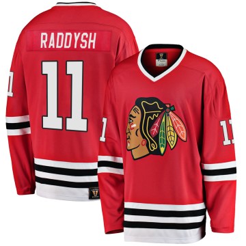 Fanatics Branded Chicago Blackhawks Youth Taylor Raddysh Premier Red Breakaway Heritage NHL Jersey