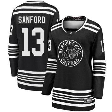 Fanatics Branded Chicago Blackhawks Women's Zach Sanford Premier Black Breakaway Alternate 2019/20 NHL Jersey