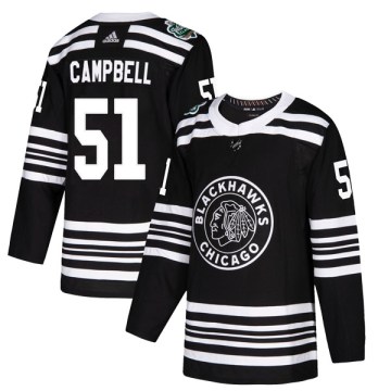Adidas Chicago Blackhawks Youth Brian Campbell Authentic Black 2019 Winter Classic NHL Jersey