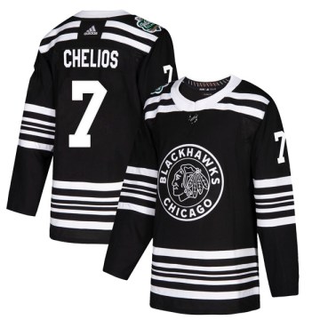 Adidas Chicago Blackhawks Youth Chris Chelios Authentic Black 2019 Winter Classic NHL Jersey