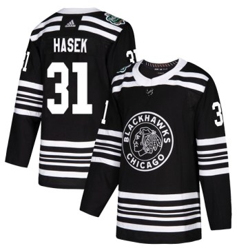 Adidas Chicago Blackhawks Youth Dominik Hasek Authentic Black 2019 Winter Classic NHL Jersey