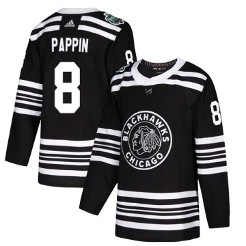 Adidas Chicago Blackhawks Youth Jim Pappin Authentic Black 2019 Winter Classic NHL Jersey