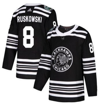 Adidas Chicago Blackhawks Youth Terry Ruskowski Authentic Black 2019 Winter Classic NHL Jersey