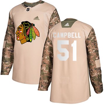 Adidas Chicago Blackhawks Youth Brian Campbell Authentic Camo Veterans Day Practice NHL Jersey
