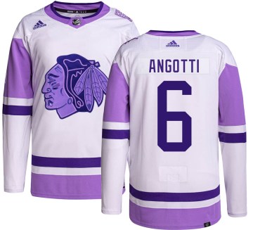 Adidas Chicago Blackhawks Men's Lou Angotti Authentic Hockey Fights Cancer NHL Jersey