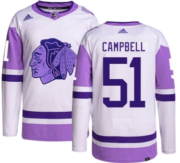 Adidas Chicago Blackhawks Men's Brian Campbell Authentic Hockey Fights Cancer NHL Jersey