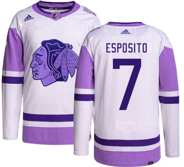 Adidas Chicago Blackhawks Men's Phil Esposito Authentic Hockey Fights Cancer NHL Jersey