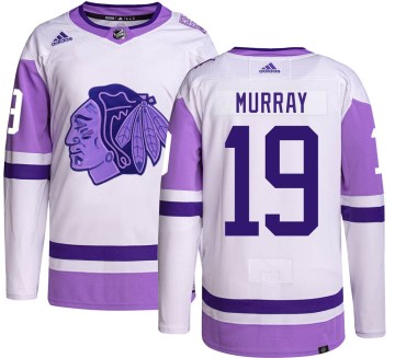 Adidas Chicago Blackhawks Men's Troy Murray Authentic Hockey Fights Cancer NHL Jersey