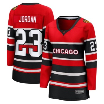 Fanatics Branded Chicago Blackhawks Women's Michael Jordan Breakaway Red Special Edition 2.0 NHL Jersey