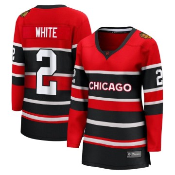Fanatics Branded Chicago Blackhawks Women's Bill White Breakaway White Red Special Edition 2.0 NHL Jersey