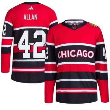 Adidas Chicago Blackhawks Youth Nolan Allan Authentic Red Reverse Retro 2.0 NHL Jersey