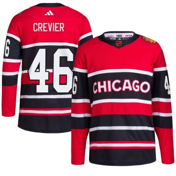Adidas Chicago Blackhawks Youth Louis Crevier Authentic Red Reverse Retro 2.0 NHL Jersey