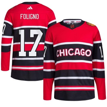 Adidas Chicago Blackhawks Youth Nick Foligno Authentic Red Reverse Retro 2.0 NHL Jersey
