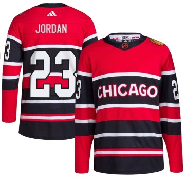 Adidas Chicago Blackhawks Youth Michael Jordan Authentic Red Reverse Retro 2.0 NHL Jersey