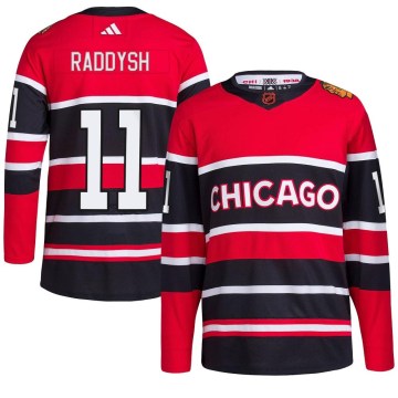 Adidas Chicago Blackhawks Youth Taylor Raddysh Authentic Red Reverse Retro 2.0 NHL Jersey
