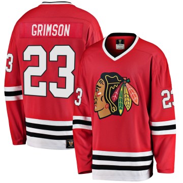 Fanatics Branded Chicago Blackhawks Men's Stu Grimson Premier Red Breakaway Heritage NHL Jersey