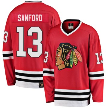 Fanatics Branded Chicago Blackhawks Men's Zach Sanford Premier Red Breakaway Heritage NHL Jersey
