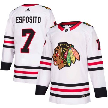 Adidas Chicago Blackhawks Men's Phil Esposito Authentic White Away NHL Jersey