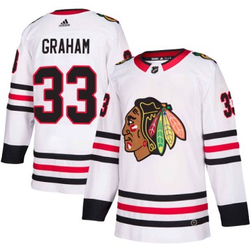 Adidas Chicago Blackhawks Men's Dirk Graham Authentic White Away NHL Jersey