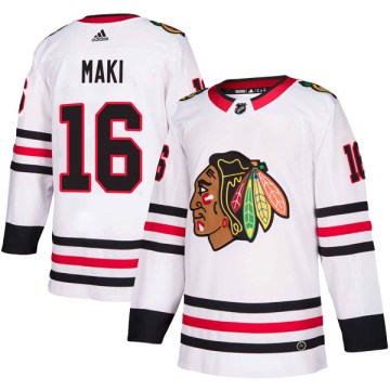 Adidas Chicago Blackhawks Men's Chico Maki Authentic White Away NHL Jersey