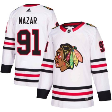 Adidas Chicago Blackhawks Men's Frank Nazar Authentic White Away NHL Jersey