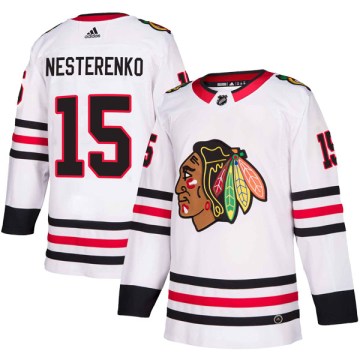 Adidas Chicago Blackhawks Men's Eric Nesterenko Authentic White Away NHL Jersey