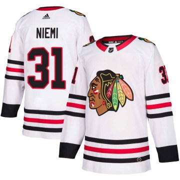 Adidas Chicago Blackhawks Men's Antti Niemi Authentic White Away NHL Jersey