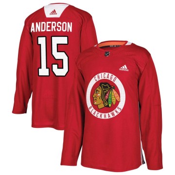 Adidas Chicago Blackhawks Youth Joey Anderson Authentic Red Home Practice NHL Jersey