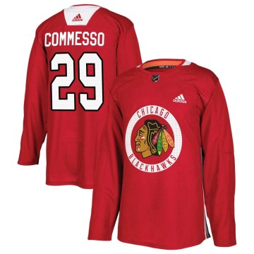 Adidas Chicago Blackhawks Youth Drew Commesso Authentic Red Home Practice NHL Jersey