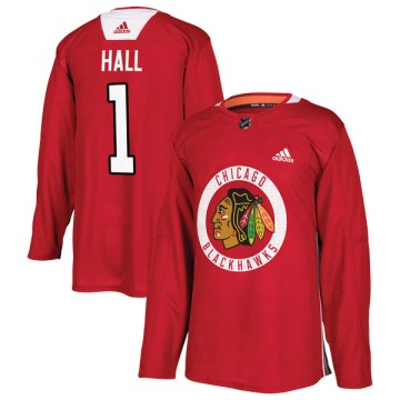 Adidas Chicago Blackhawks Youth Glenn Hall Authentic Red Home Practice NHL Jersey