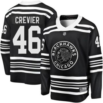 Fanatics Branded Chicago Blackhawks Youth Louis Crevier Premier Black Breakaway Alternate 2019/20 NHL Jersey