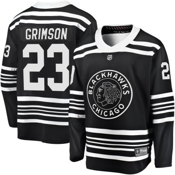 Fanatics Branded Chicago Blackhawks Youth Stu Grimson Premier Black Breakaway Alternate 2019/20 NHL Jersey